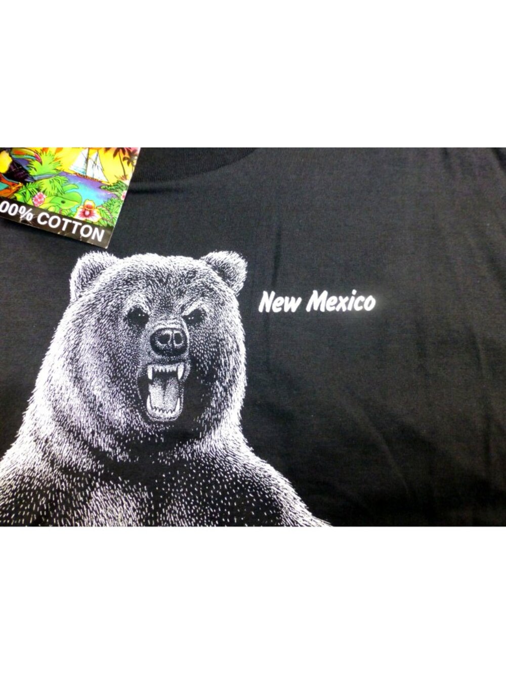 VTG Sherrys Best Black New Mexico Bear Graphic T-Shirt XL 100% Cotton Made In US - Picture 3 of 9